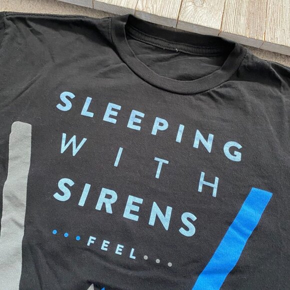 Sleeping With Sirens SWS Chest Approx. 18 1/4'' Feel T-Shirt Post-Hardcore Band - Picture 2 of 12